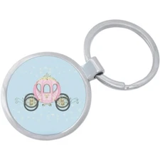 Princess Carriage Keychain - Includes 1.25 Inch Loop for Keys or Backpack