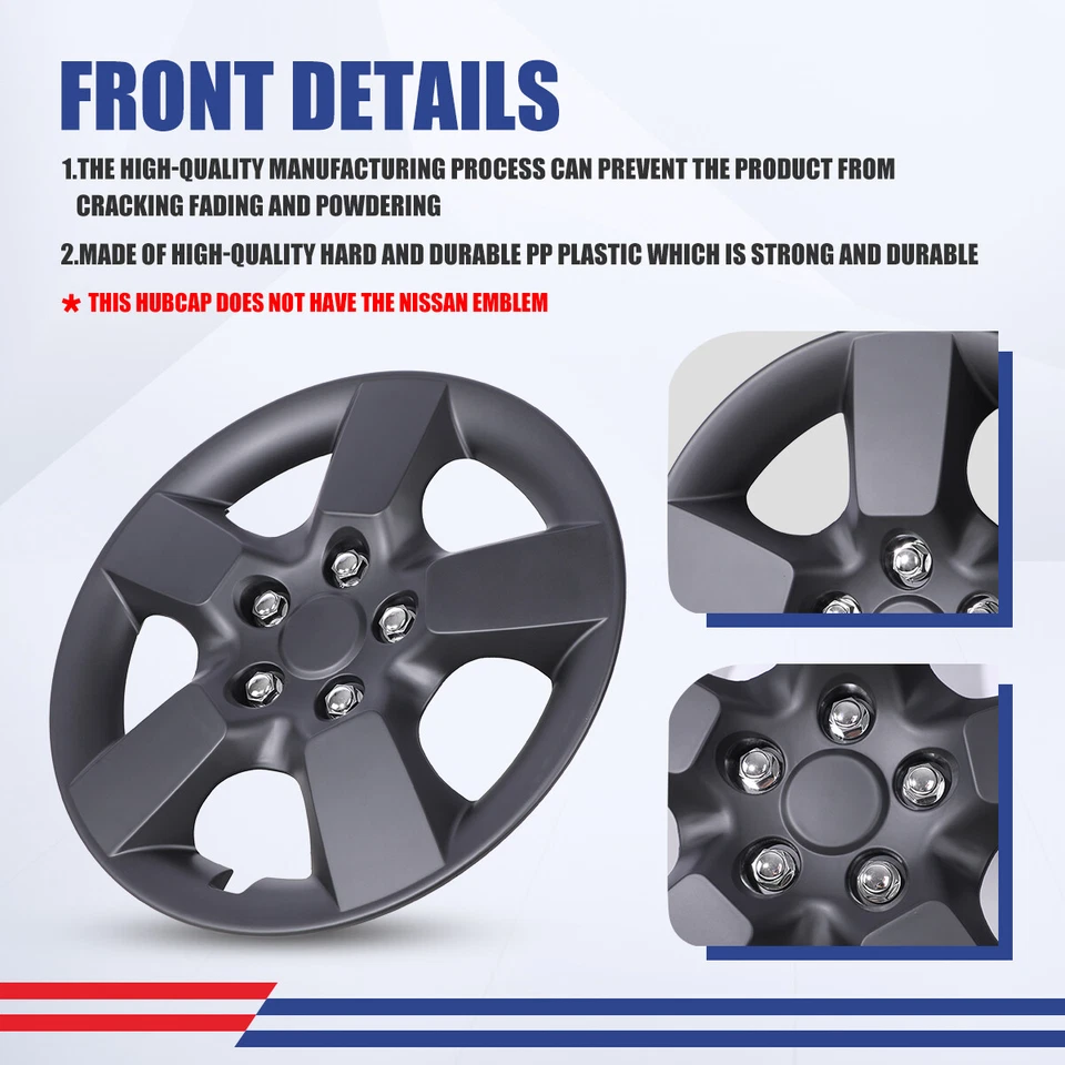 Juego de 4 cubiertas de rueda de tapacubos de 16" para Nissan Rogue / Rogue Select 2008-2015  Foto 4 de 4