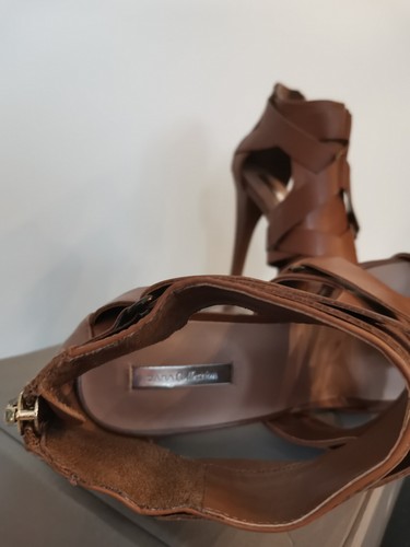 Sehr hohe Sandale braun Leder Zara Basic Collection ungetragen Gr. 38 NP:79,95 - Bild 11 von 21