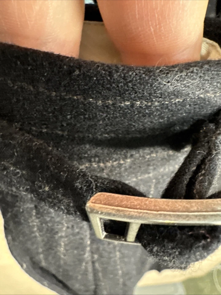 Men's Banana Republic FF Black Pants Side Adjuster 35x31 tag 34/32 Striped - Image 4 of 4