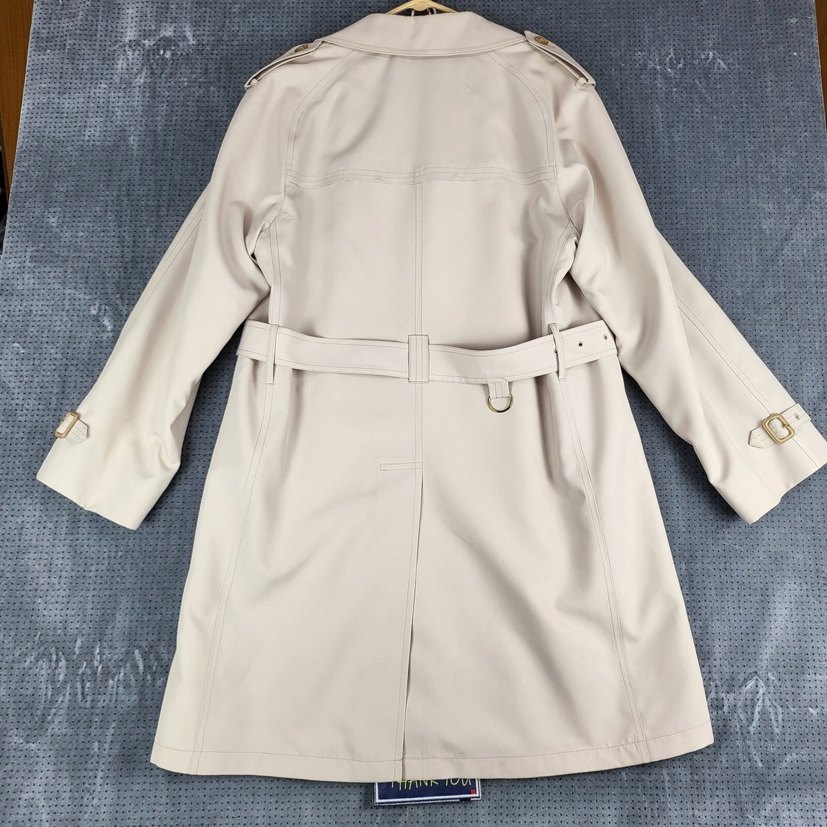 【PORTERNA】Marine Searing Long Coat VTG Harbor Master Wool Lined Vented Trench Coat 40L Beige