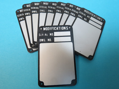 Aircraft & Component Modification Mod Data Plates Lot of 10 each New