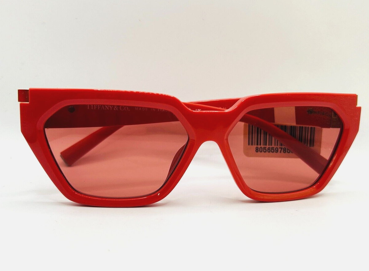 Tiffany & Co. TF4205U Cat-Eye Sunglasses Coral Red Pink 837084 New With Tags Tiffany TF4205U Sunglasses 8056597850834 - YouTube main image 4