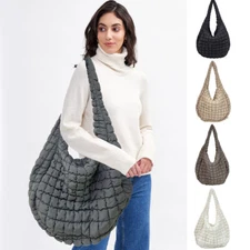 Do Everything in Love Women Solid Color Soft Extra Large Quilted Shoulder Bag