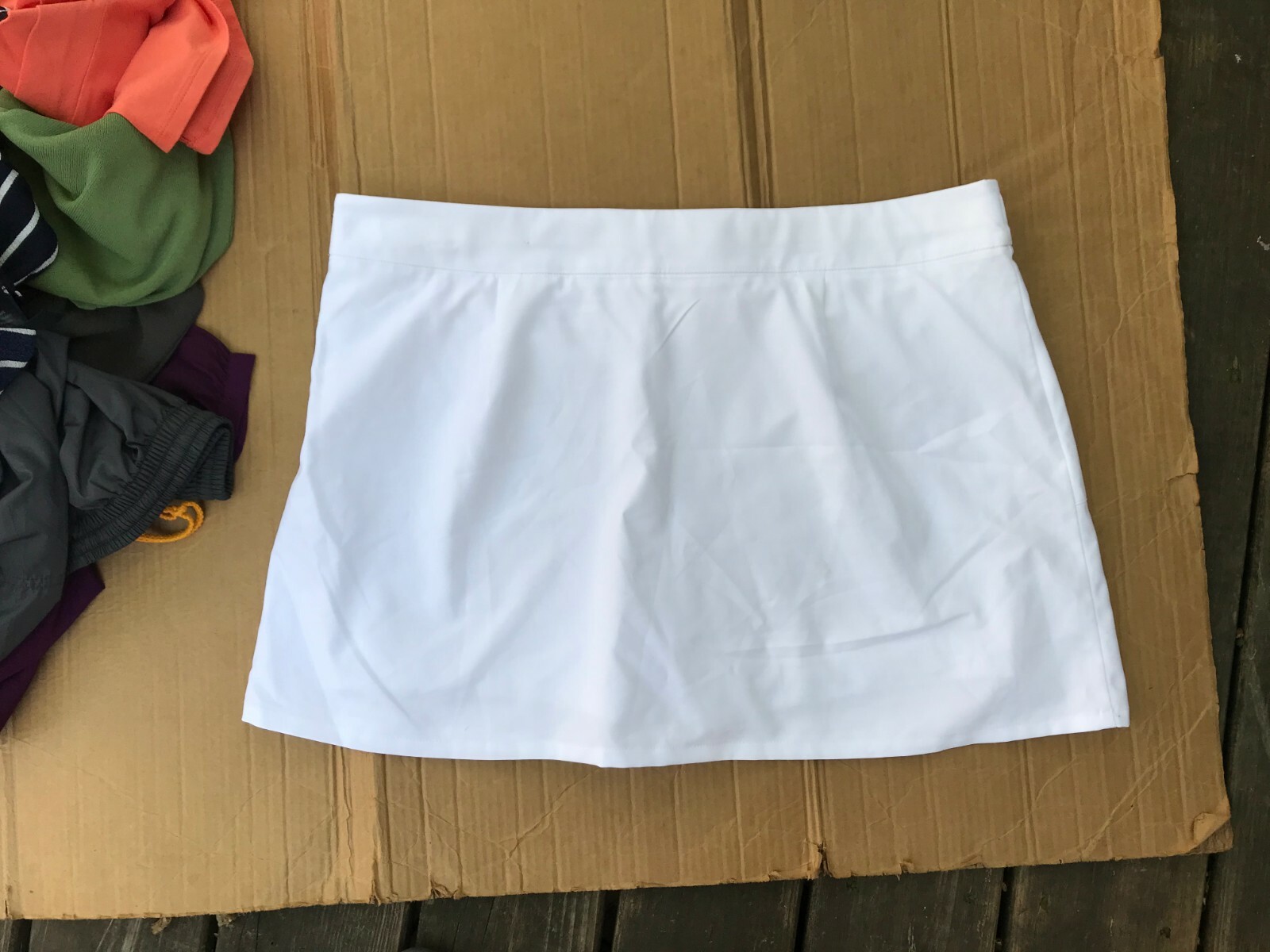 Womens Fila Sport Zip Skort XL White Mid Rise Relaxed Hip & Thigh