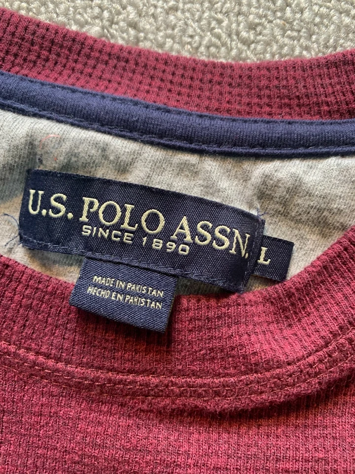 U.S. Polo Assn Camisa Manga Larga Hombre Talla Grande L Granate Foto 3 de 4