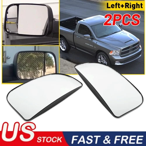 For Dodge Ram 1500 2500 3500 4500 2pcs Rear View Tow Mirror Spotter lower Glass