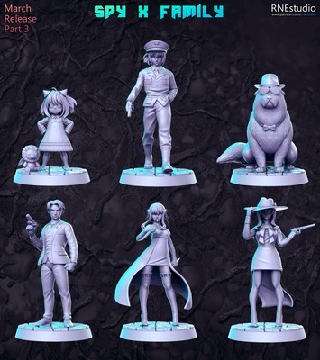 Anime Series Full Set Tabletop RPG Miniature 3D Printed Resin Unpainted Fantasy