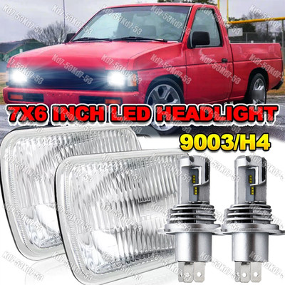 Pair Newest 7X6'' LED Headlights Hi/Lo Beam for Nissan Pickup Hardbody D21 S++