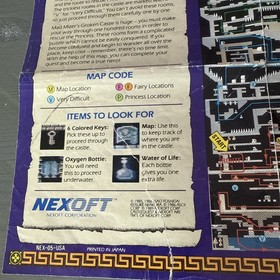Castlequest Nintendo NES Foldble Promo Poster Map Insert ONLY