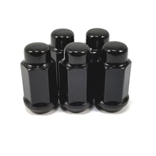 5x Excalibur 1964LHD-BK Lug Nuts 14x2.00 Bulge Acorn 3/4" Hex Black Closed End L