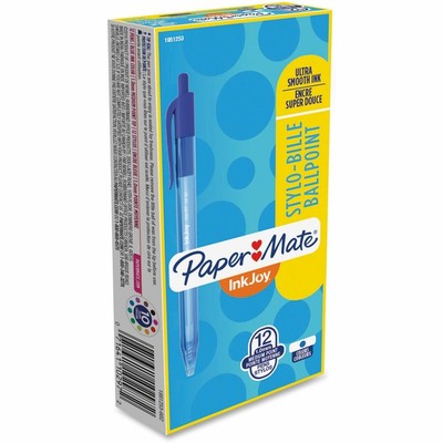 Paper Mate InkJoy 100 RT Retractable Ballpoint Pen 1mm Blue Dozen 1951253