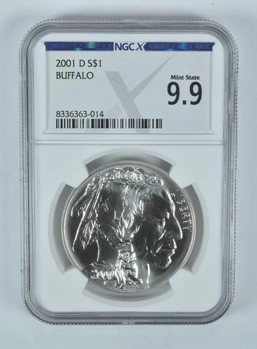 2001-D Buffalo Commemorative Silver Dollar Mint State 9.9 NGC X NGCX