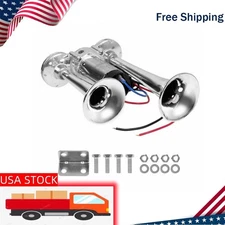 12V Dual Trumpets Electric Horn Super Loud 150DB FITS Boat Train Truck Speaker√