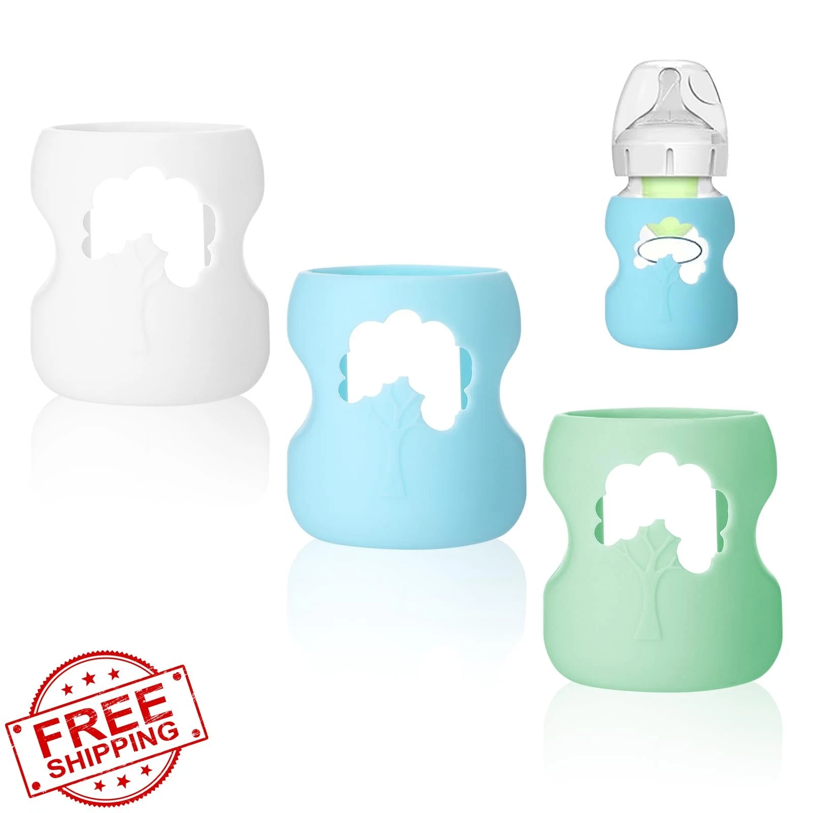 3 Pack Silicone Sleeves Dr Brown Glass Bottles 5oz, Drop Safe