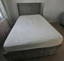 Grey Upholstered Ottoman Storage double bed- without mattress