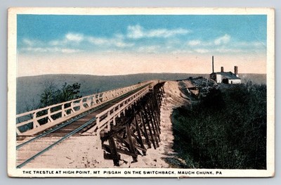 PA, Mauch Chunk, Mt. Pisgah Trestle at High Point,, Vintage Postcard