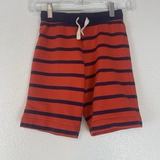 Hanna Andersson Shorts Boys 6-7 Sweat Shorts Red Blue Stripes Cotton Knit Flaw