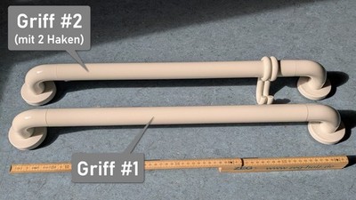 #2 | HEWI Haltegriff  | A-600 | Seniorengriff | weiß | mit 2 Haken