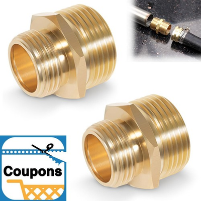 #ad 2 PC 3 4quot; GHT to 1quot; NPT Male Connector Brass Adapter Garden Hose to Pipe Fitting $17.83