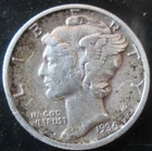 1936-P MERCURY DIME, 90% SILVER XF/AU CONDITION, LIGHT WEAR, CIRCULATED