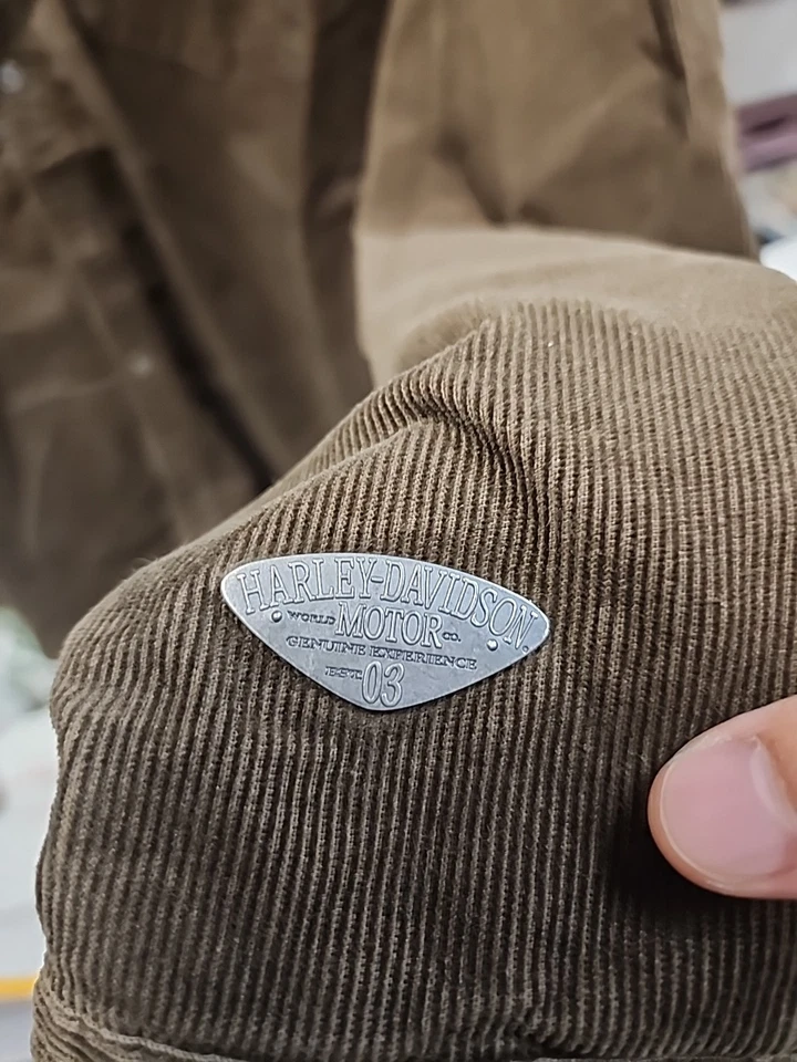 Camisa Harley-Davidson Para Hombre Talla 2XL Motociclista Marrón Pana Bordada Abotonada Foto 3 de 4