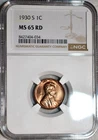 NGC MS-65 RD 1930-S Lincoln Cent, Superbly Struck, Full-Red Gem!