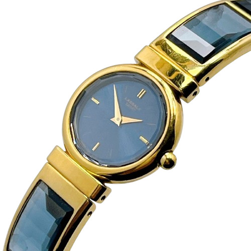 Seiko Gold Lassale Bangle Japan Trim Ladies Wristwatch Quartz 1F20 Blue Dial - VintageWatches.PK Seiko Gold Lassale Bangle Japan Trim Ladies Wristwatch Quartz 1F20 Blue Dial - vintagewatches.pk
