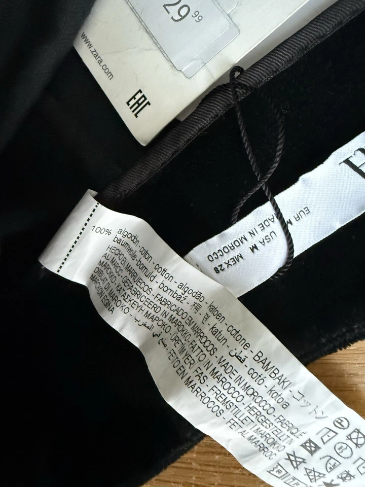 Zara velvet black mini skirt size medium m New With Tags - Image 4 of 4