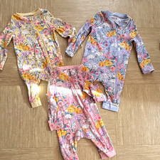TU 3 Pack Unisex Tiny Baby Babygrows Cotton Jersey Floral Zip Long Sleeve