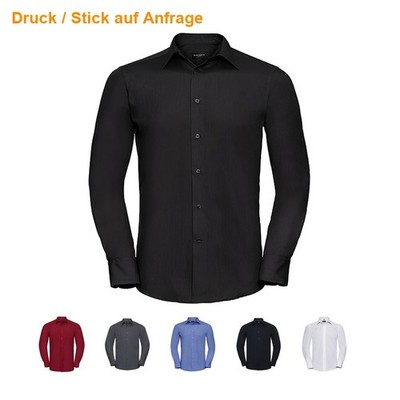RUSSELL Hemd Herren Slim Fit Business Shirt Langarm Popeline S-4XL R-924M NEU