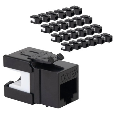 CAT6A Slim Profile Keystone Jack 10Gbps 25 Pack, UL Listed, TAA Compliant
