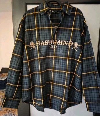 Mastermind Mens Plaid Flannel Sculls Shirt Size XL