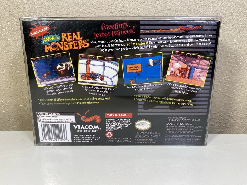 Nickelodeon AAAHH Real Monsters SNES WITH CIB NO MANUAL NEAR MINT VINTAGE 1991 - Image 2 of 4