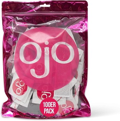 OjO Kondome 100 Stück Packung, Strong, natürlich und gefühlsecht, aus Latex