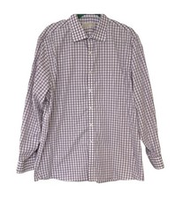 Michael Kors mens plaid Non-Iron button down dress shirt 17 1/2  neck 34-35  Arm