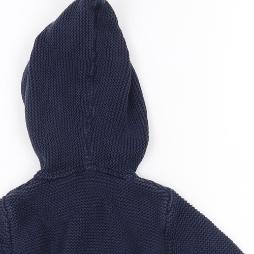 Next Unisex Baby Blau Strickjacke 6-9 Monate Baumwolle mit Kapuze - Bild 10 von 12
