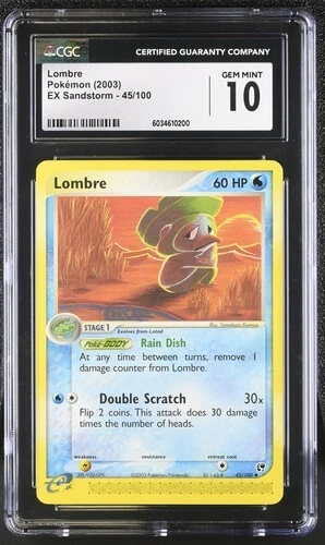 LOMBRE EX Sandstorm #45 CGC 10 E-Card Pokemon [Nostalgium]