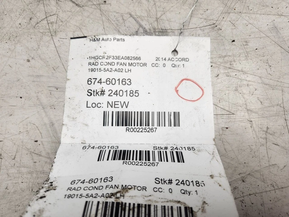 Ventilador radiador conductor Honda Accord 2015-2020 Acura TLX LH 19020R40A01 2013-2017 Foto 4 de 4