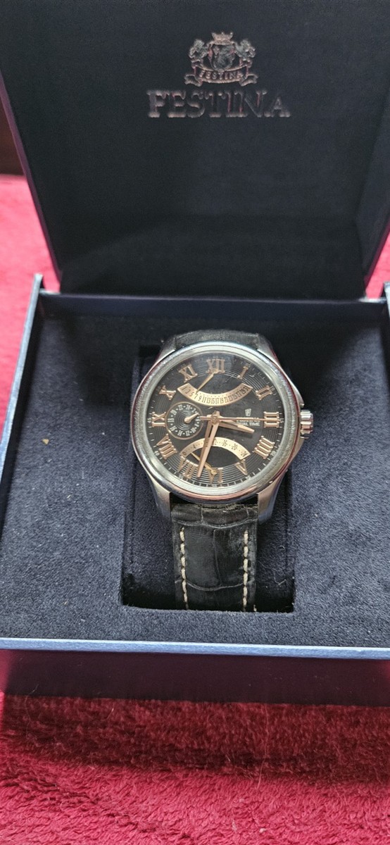 Festina Dual Time F16275 Brown Leather Men's Watch for sale online