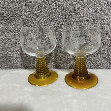 Set of 2 Vintage Schott Zwiesel Amber Wine Gl...
