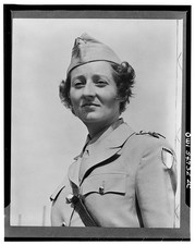 Photo:Female Soldier Uniform Portrait 1940s WWII Era No Location