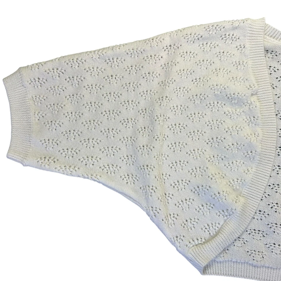 Bolero encogido de hombros marfil para niños talla 5 6 elegante con ojales frente abierto Top Foto 4 de 4