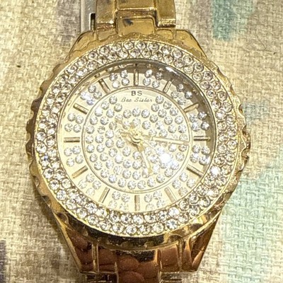 Diamond Women Watch BS BEE SISTER BUTTERFLY Quartz Ladies GOLD