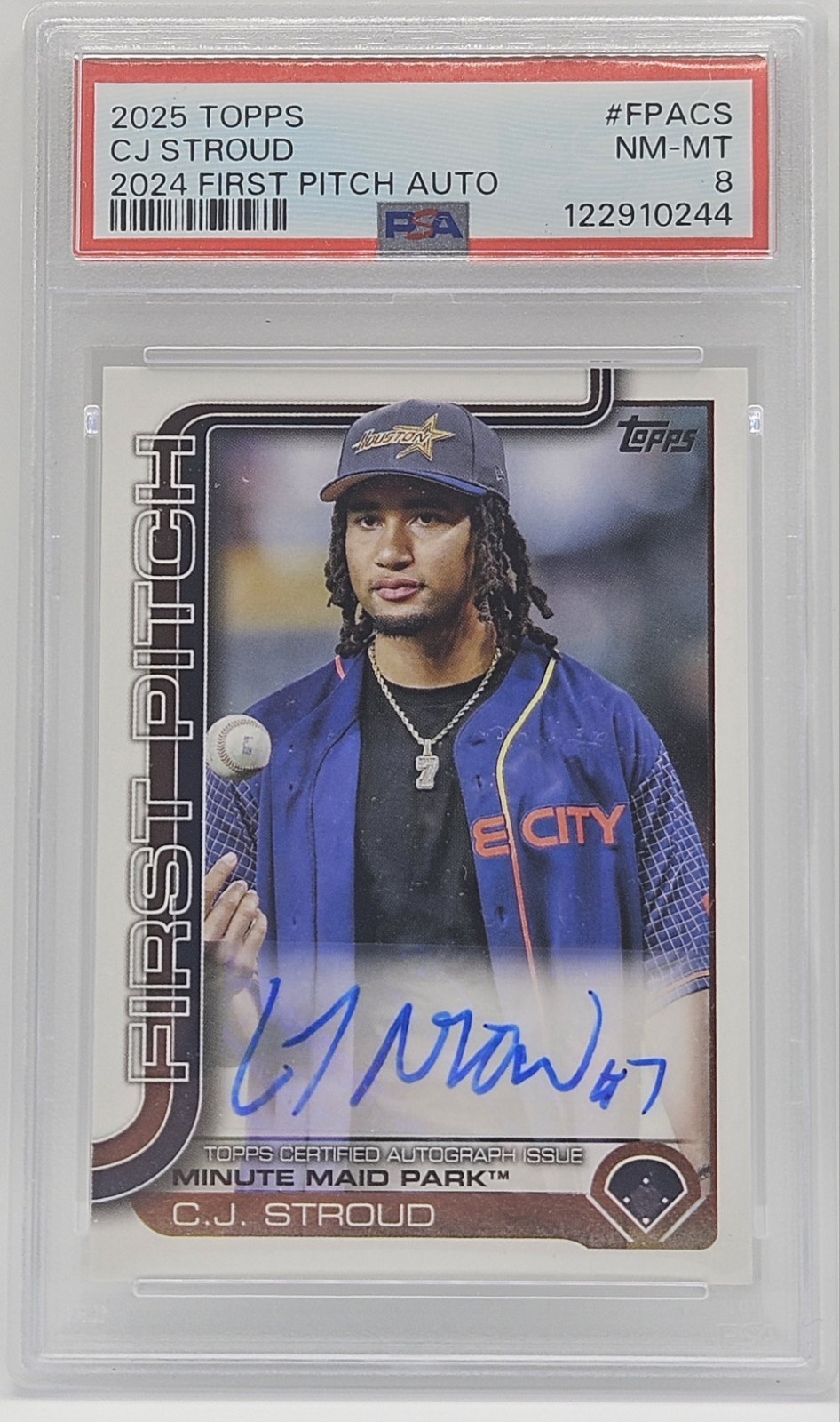 CJ STROUD #'d/99 2025 Topps C.J. First Pitch Auto Astros SSP Texans