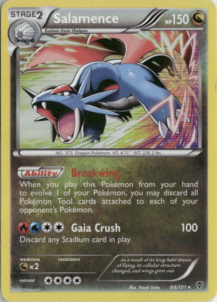 Pokemon Salamence Rare Holo Plasma Blast 2013 64/101 LP