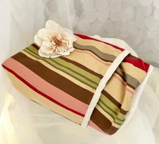 VTG Pottery Barn Logan Stripe Euro Pillow Sham Single Autumn 100% Cotton 2009