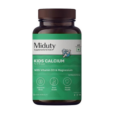 Miduty Kids Calcium - Vitamin D3, K2 & Magnesium - 60N