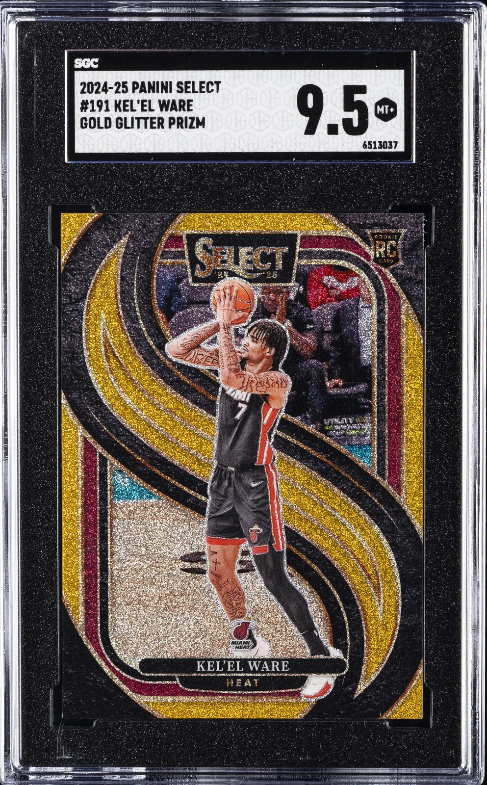 2024-25 PANINI SELECT GOLD GLITTER PRIZM #191 KEL'EL WARE SGC 9.5