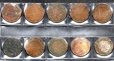 1911-1920 SET OF TEN KING GEORGE V CANADA LARGE CENTS  HAVE A L@@@K